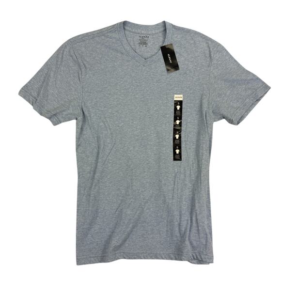 Alfani Mens V-Neck Short Sleeve Regular Fit Undershirt T-Shirt Light Blue S - Picture 1 of 3